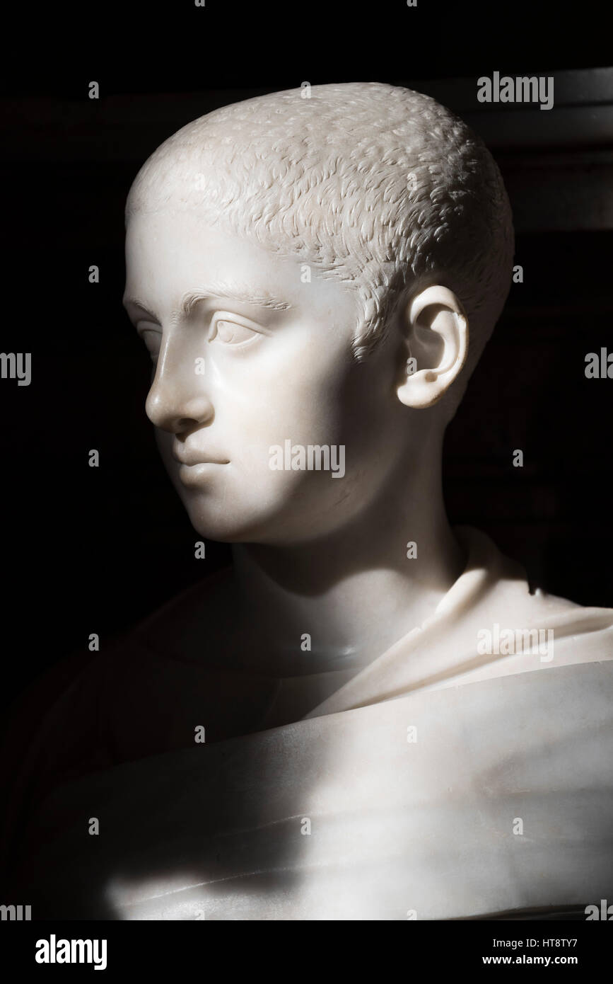 Rom. Italien. Porträtbüste von Roman Emperor Alexander Severus (208-235 n. Chr.). Halle der Kaiser, der Kapitolinischen Museen. Sala Degli Imperatori, Musei Cap Stockfoto