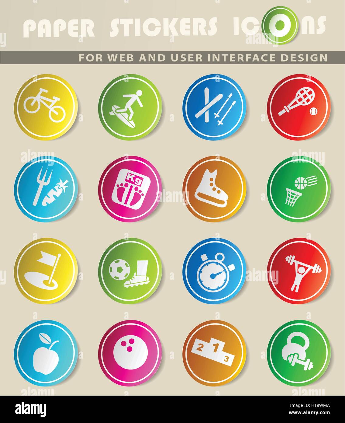 Sport Web Icons für User Interfacedesign Stock Vektor