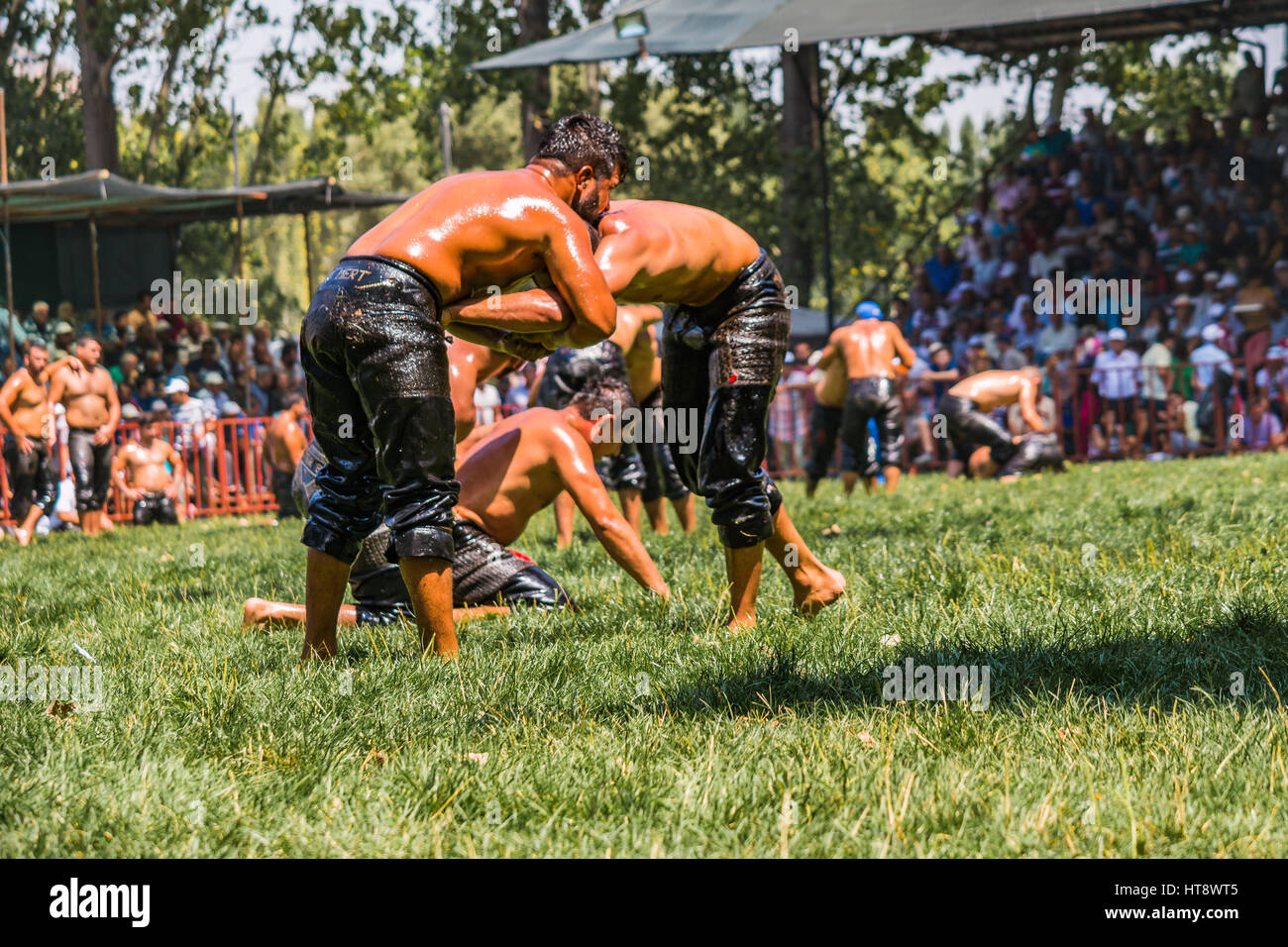 Oilwrestling in der Türkei-Kultur-Sport. türkischen traditionellen ...