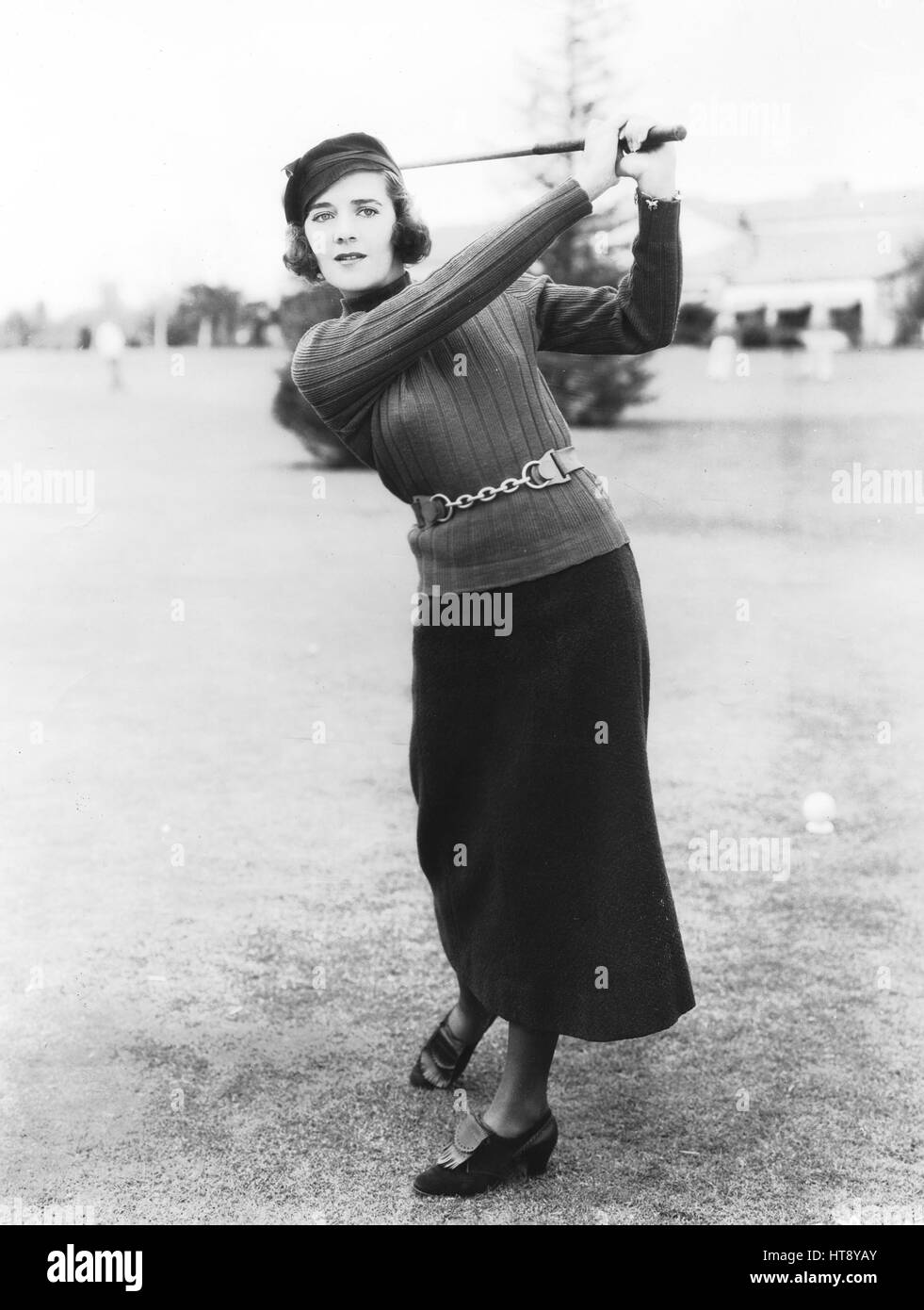 "Folgen Sie Durch: ruby keeler können auf dem Golfkurs gefunden, wenn Sie nicht 'Liebelei Spaziergang auf den ersten nationalen werden. Sie ist eine gleichbleibend niedrige 80 Spieler." Stockfoto