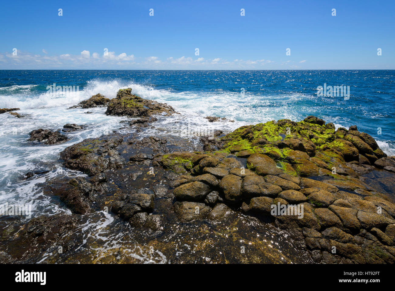 Lava Rock Küste Los Barrancos, Teneriffa, Kanarische Inseln, Spanien Stockfoto