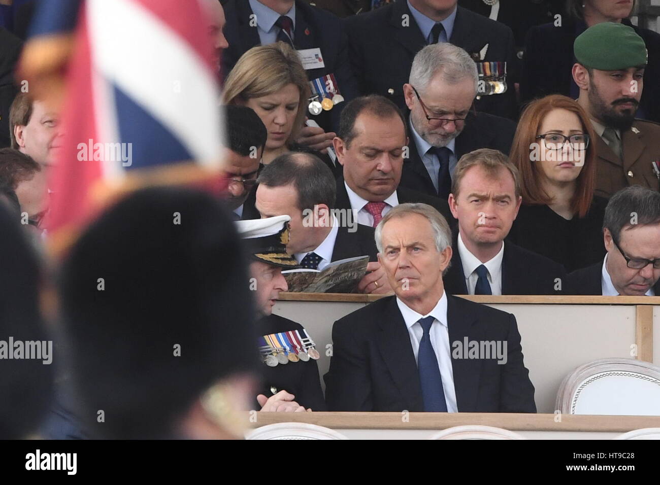 Der ehemalige Premierminister Tony Blair während einer militärischen Trommelfell auf Horse Guards Parade, London, um den Service und die Pflicht der britischen Streitkräfte und Zivilisten in der Golfregion, Irak und in Afghanistan zu Ehren. Stockfoto