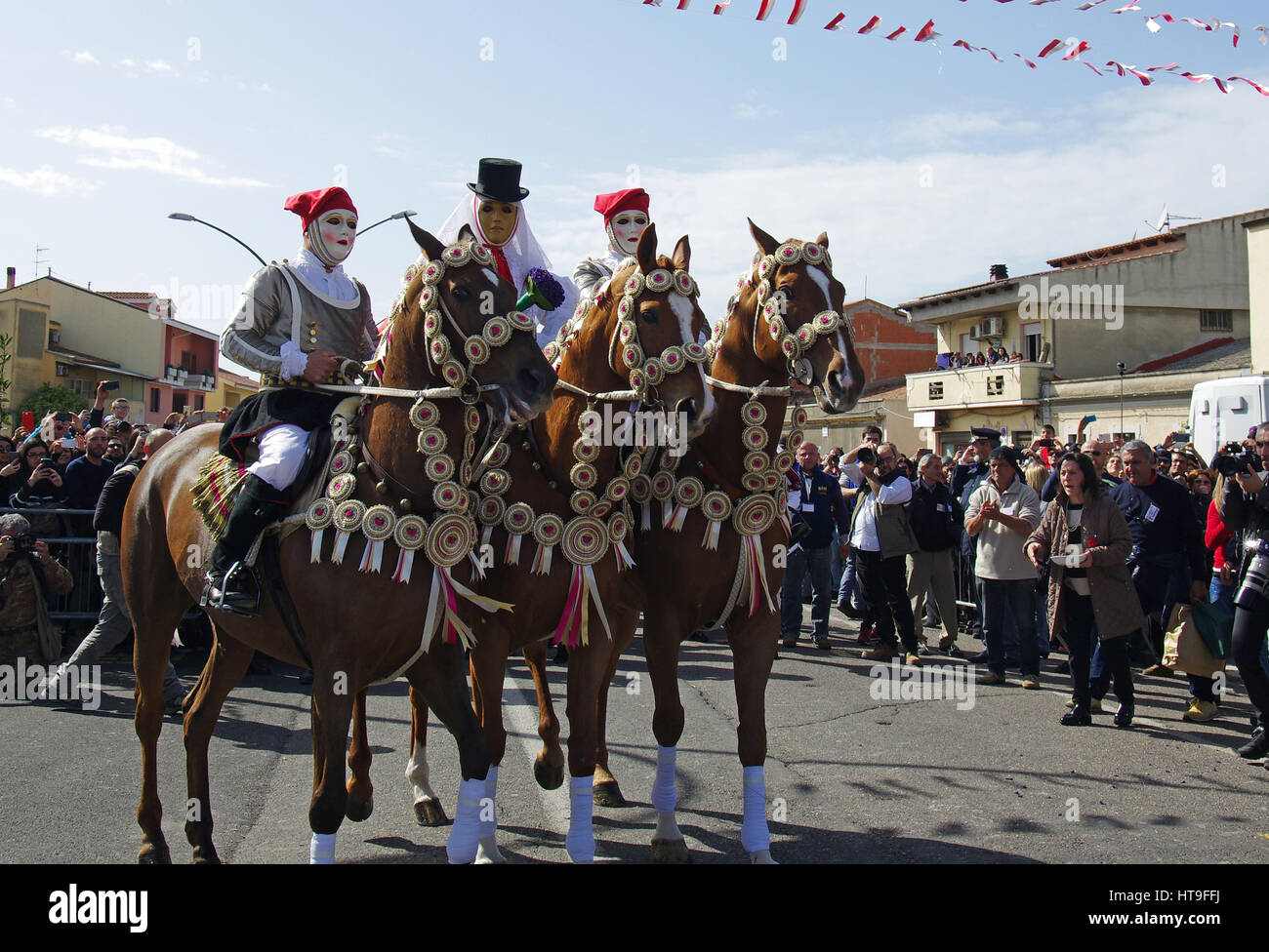 Oristano, Sardinien. Die Sartiglia, traditionellen Karnevalsumzug Stockfoto