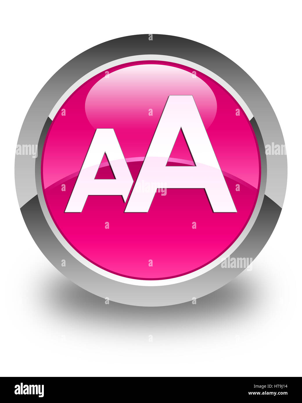Schrift Größe Symbol isoliert auf glänzend rosa Runde Taste abstrakte Abbildung Stockfoto