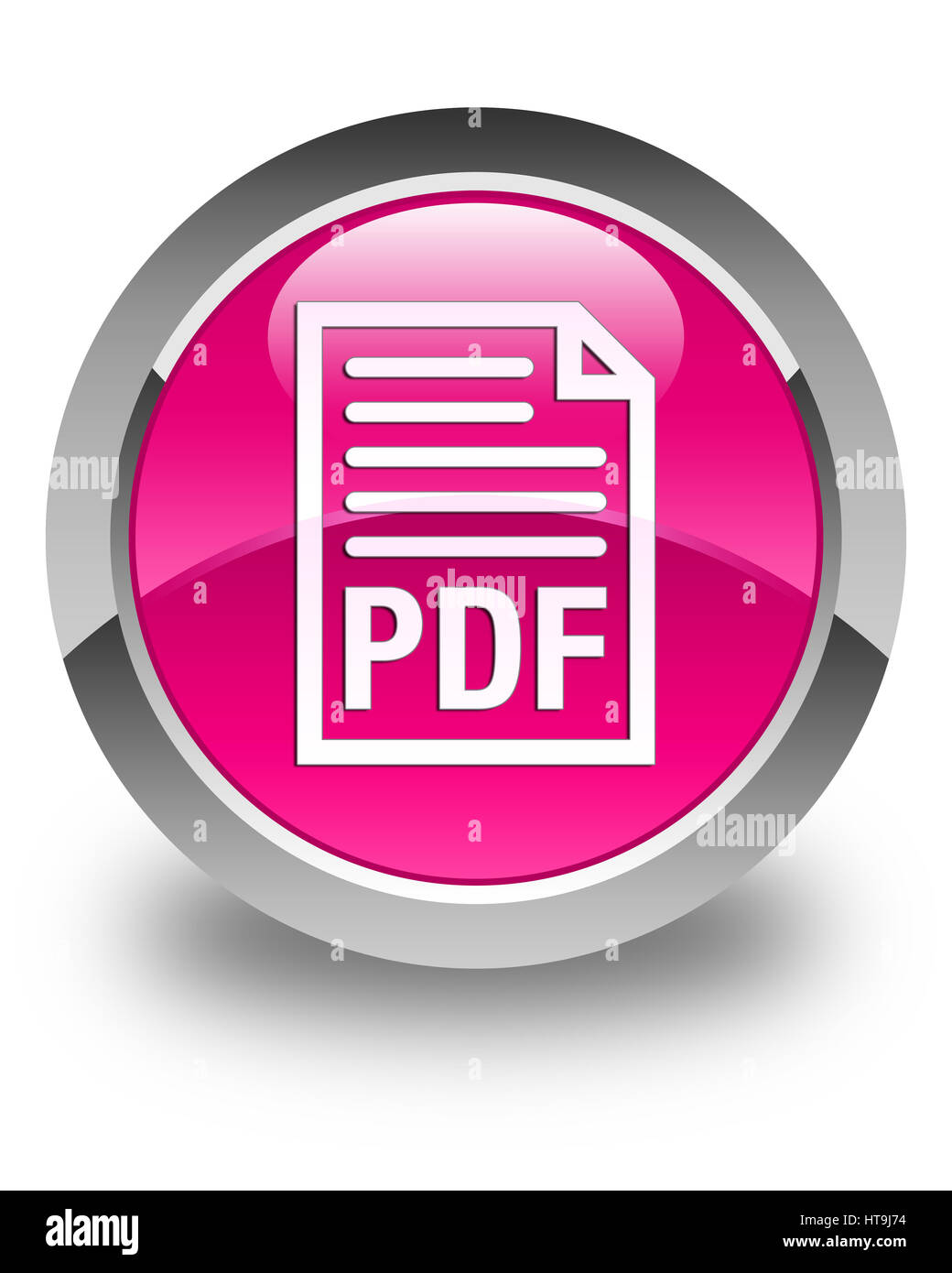 PDF-Dokument Icon isoliert auf glänzend rosa Runde Taste abstrakte Abbildung Stockfoto