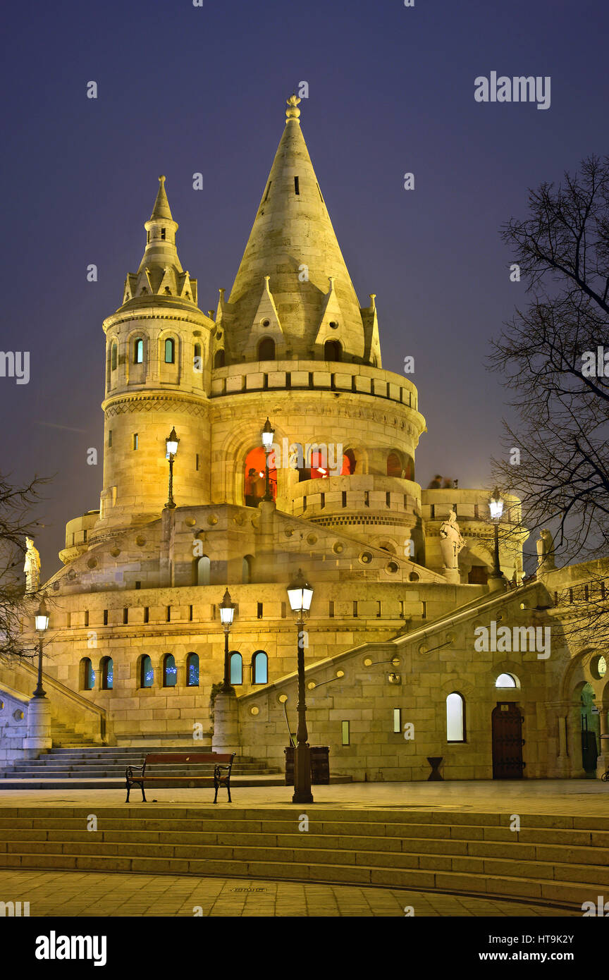 Die "Fisherman's Bastion', Castle hill (varhegy), Buda, Budapest, Ungarn Stockfoto