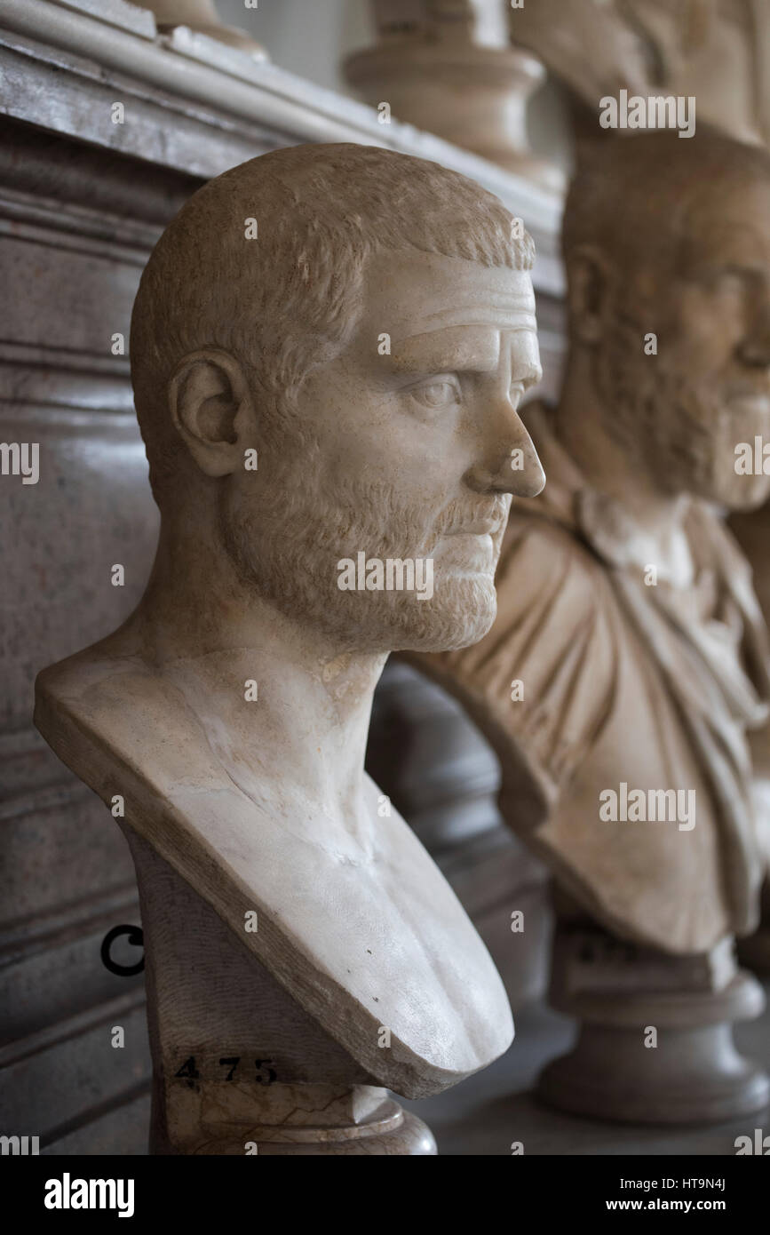 Rom. Italien. Porträt-Büste von Roman Emperor Gordian ich (ca.159–238 AD). Halle der Kaiser, der Kapitolinischen Museen. Sala Degli Imperatori, Musei CapitoliBenutzt Stockfoto