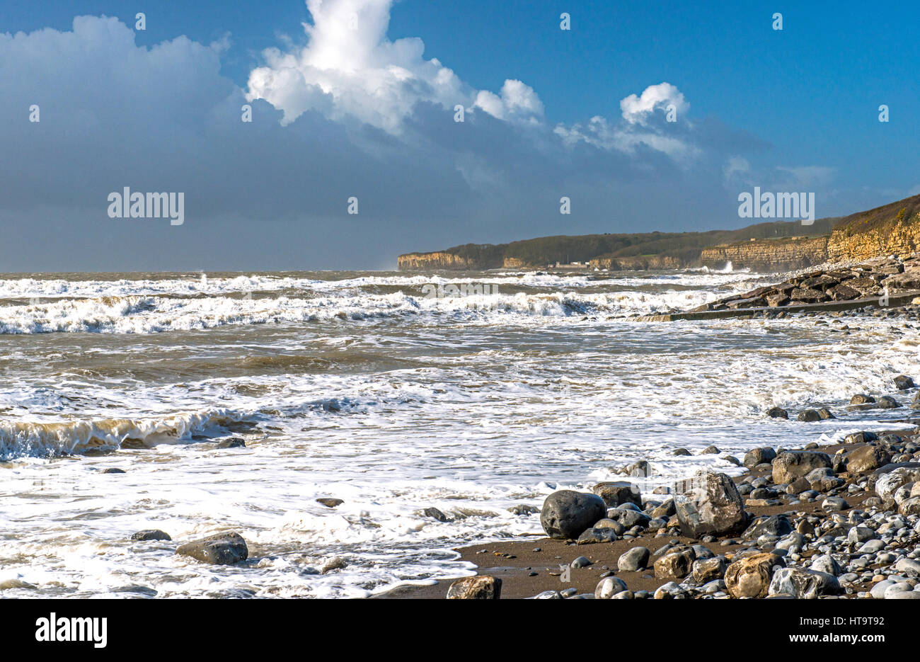 Llantwit Major Strand auf Glamorgan Heritage Coast, South Wales, Australia Stockfoto