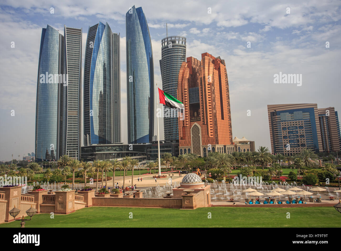 Etihad Towers Gebäude in Abu Dhabi, Vereinigte Arabische Emirate Stockfoto