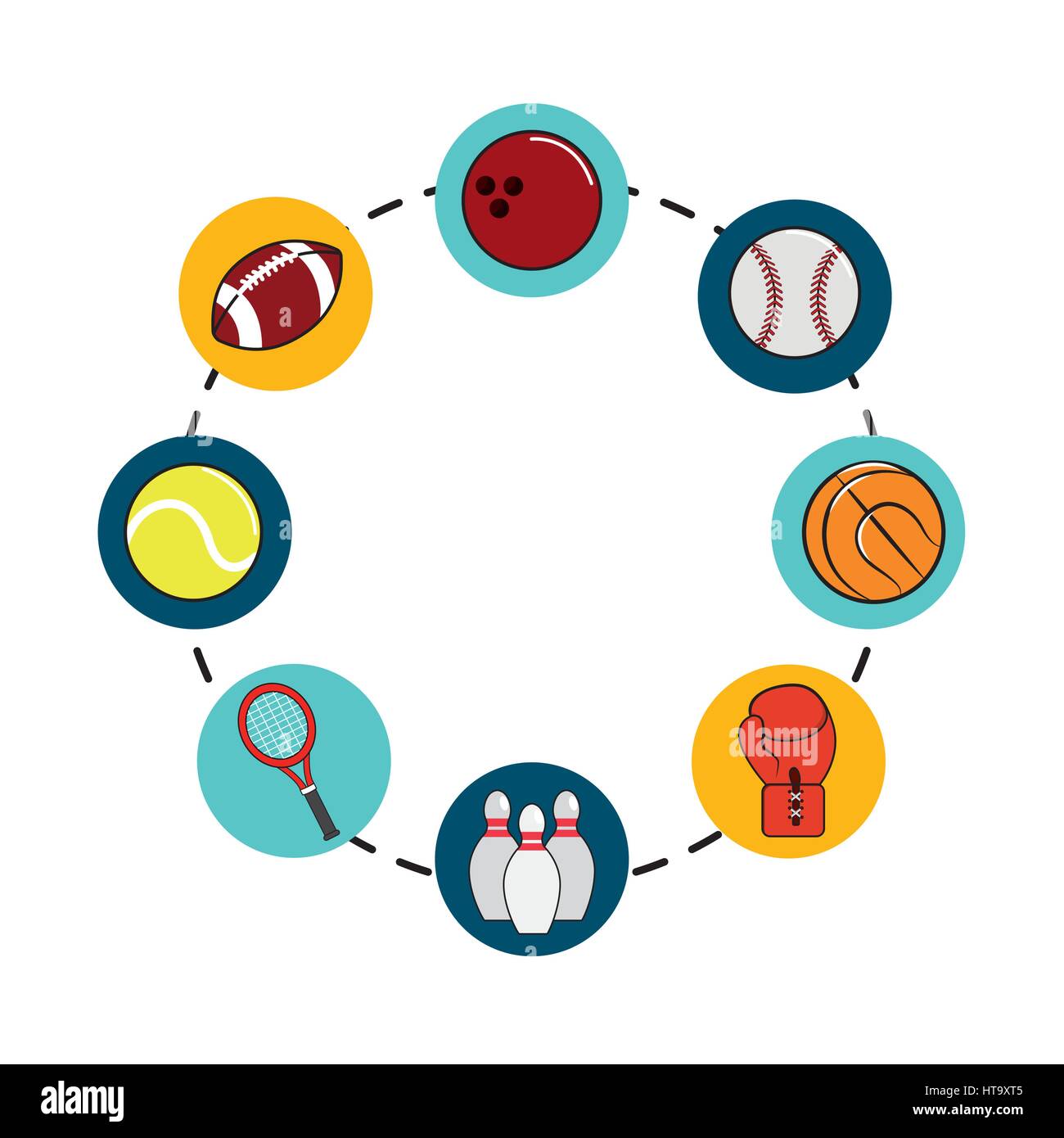Farbsymbol Diferents Sport Spiele Stock Vektor