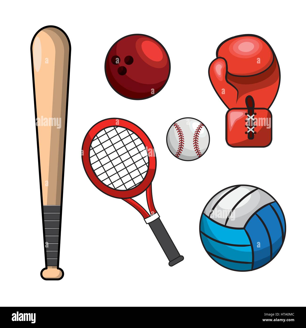 Farbsymbol Diferents Sport Spiele Stock Vektor