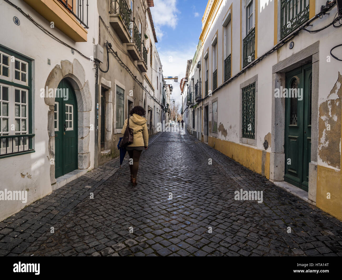 BEJA, PORTUGAL - 3. März 2017: Einer der Straßen in Beja, Bezirk Alentejo, Portugal. Stockfoto BEJA, PORTUGAL - 3. März 2017: Einer der Straßen in Beja, Bezirk Alentejo, Portugal. Stockfoto
