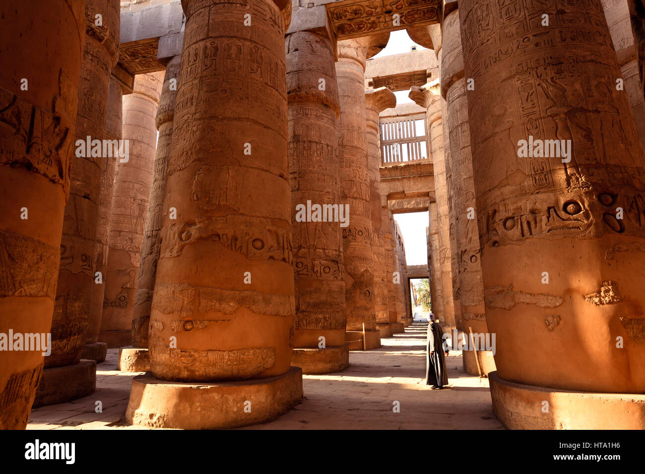Große Säulenhalle, Karnak Tempel, Luxor, Ägypten Stockfoto