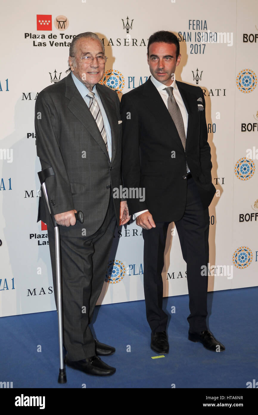 Stierkämpfer Enrique Ponce y Victoriano Valencia während der Fototermin der Präsentation der Messe von San Isidro 2017 in Madrid Donnerstag, 9. März 2017. Stockfoto