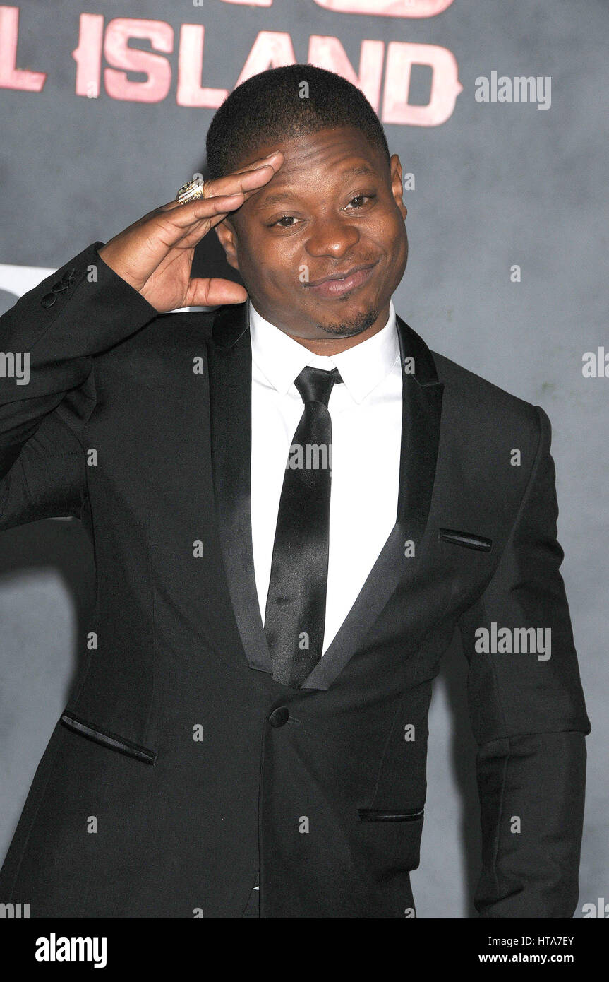 Los Angeles, Kalifornien, USA. 8. März 2017. 8. März 2017 - Los Angeles-Kalifornien-USA - Schauspieler JASON MITCHELL bei der '' Kong Skull Island'' Premiere statt am El Capitan Theater, Hollywood CA Credit: Paul Fenton/ZUMA Draht/Alamy Live News Stockfoto