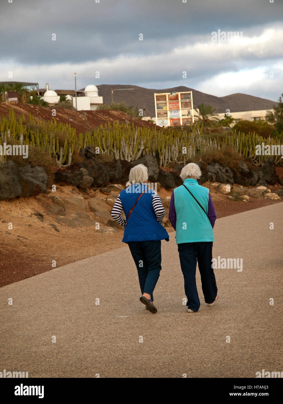 Einen Spaziergang in Playa Blanca, Lanzarote Stockfoto
