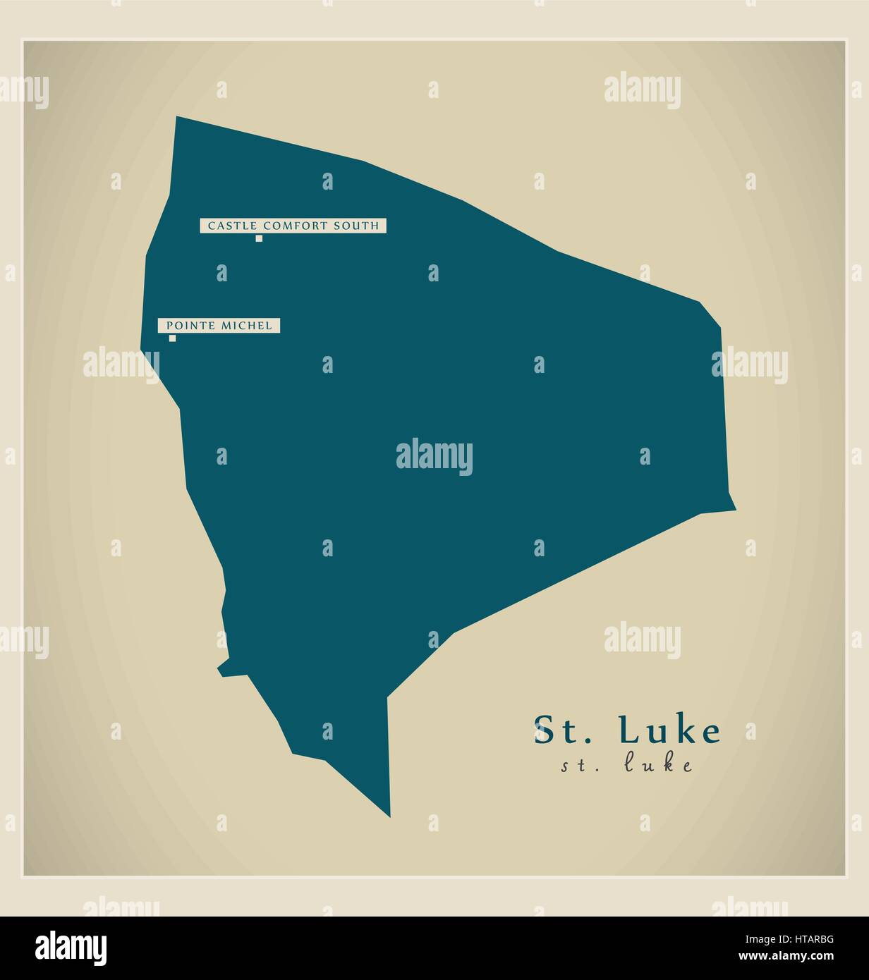 Moderne Karte - St. Luke DM Abbildung silhouette Stock Vektor
