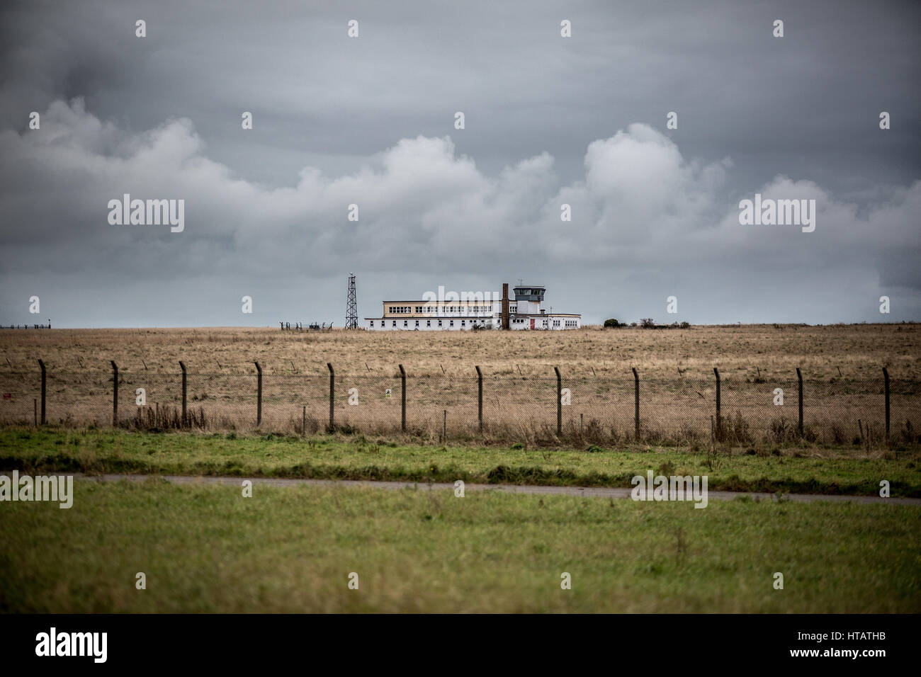 Blick auf den Eingang der Jetzt aufgegebenen Flugplatz Manston Airport in Margate, Thanet Stockfoto