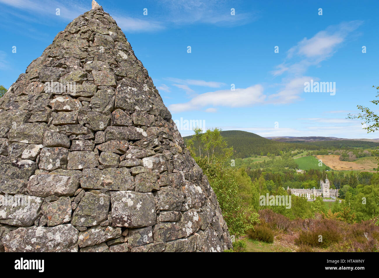Prinz Leopold Cairn auf Balmoral Castle Estate, Aberdeenshire, North East schottischen Highlands. Stockfoto