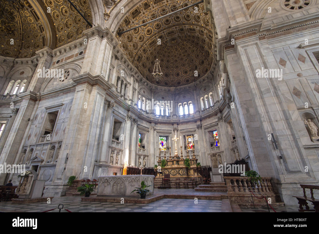 Como-Kathedrale (Cattedrale di Santa Maria Assunta, Duomo di Como), häufig beschrieben als die letzte gotische Kathedrale in Italien gebaut. Stockfoto