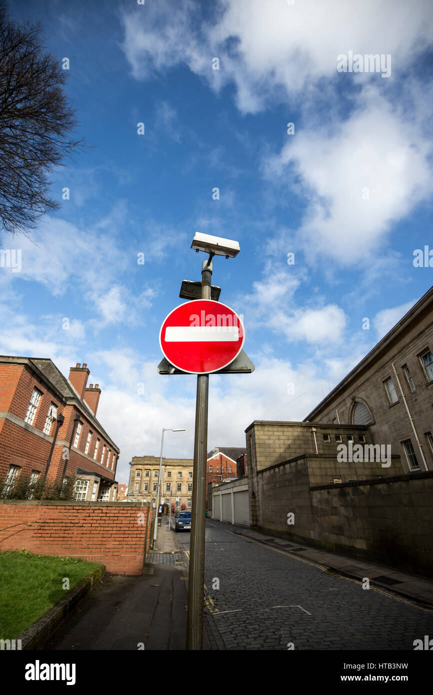 Straßenschild - kein Eintrag. Bolton Town Centre, Bolton, England, UK Stockfoto