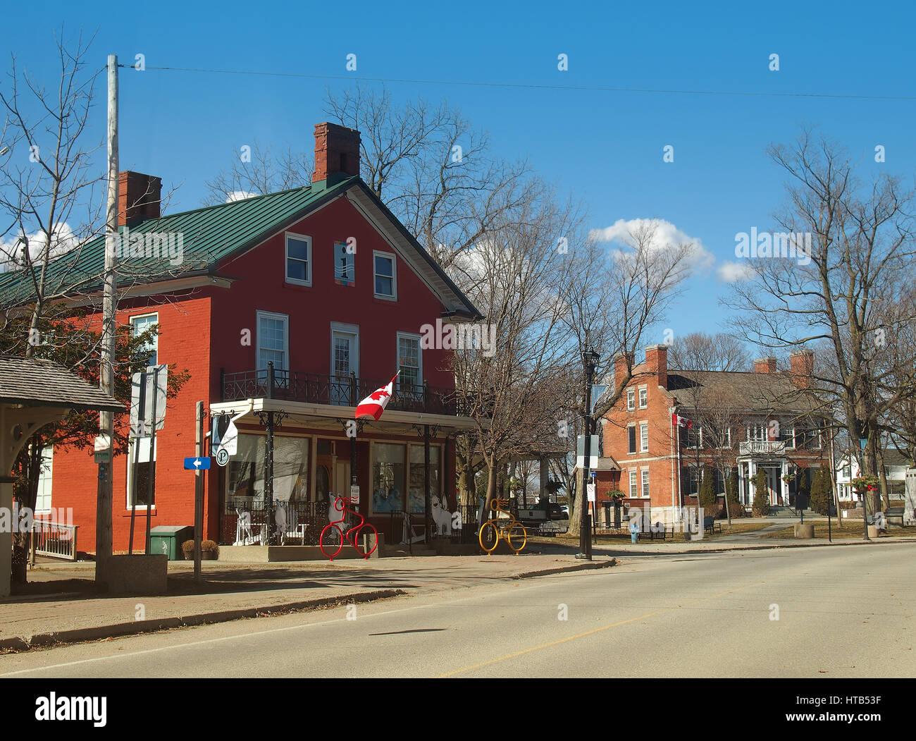 Gananogue, Ontario, Kanada. 8. März 2017. Gananogue, Ontario, einer Kleinstadt am Nordufer des St. Lorenz Stroms. Stockfoto