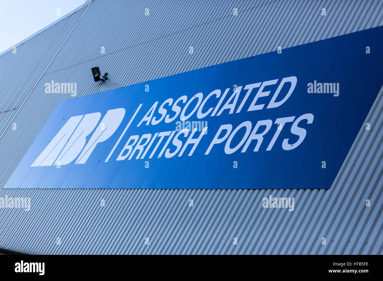 Damit verbundenen britischen Häfen Beschilderung am Hafen von Garston. Stockfoto