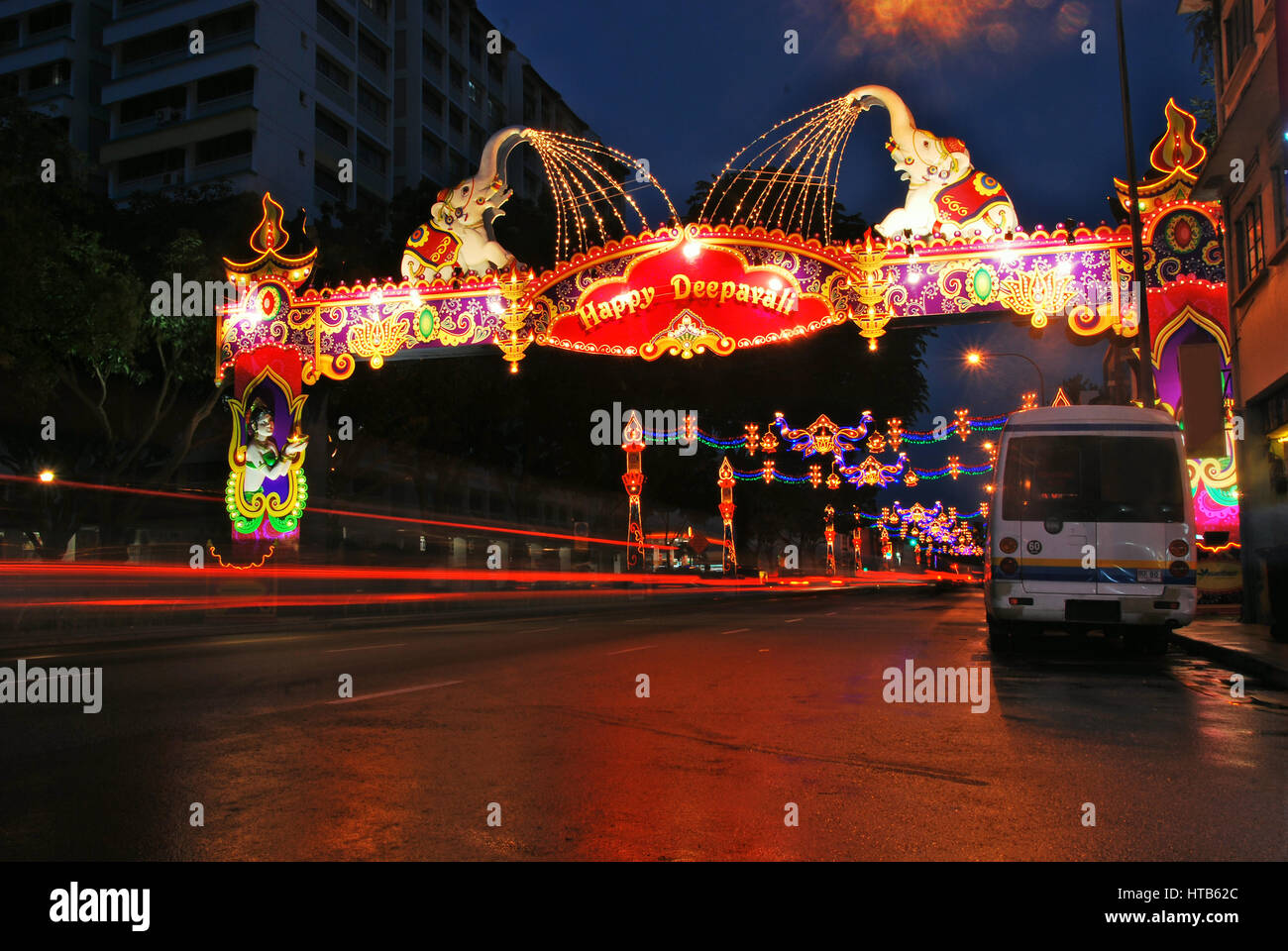 Singapur Little India - Lager Bild Beleuchtungseinrichtungen, Straßenlaterne, Indien, Asien, indischer Subkontinent Stockfoto