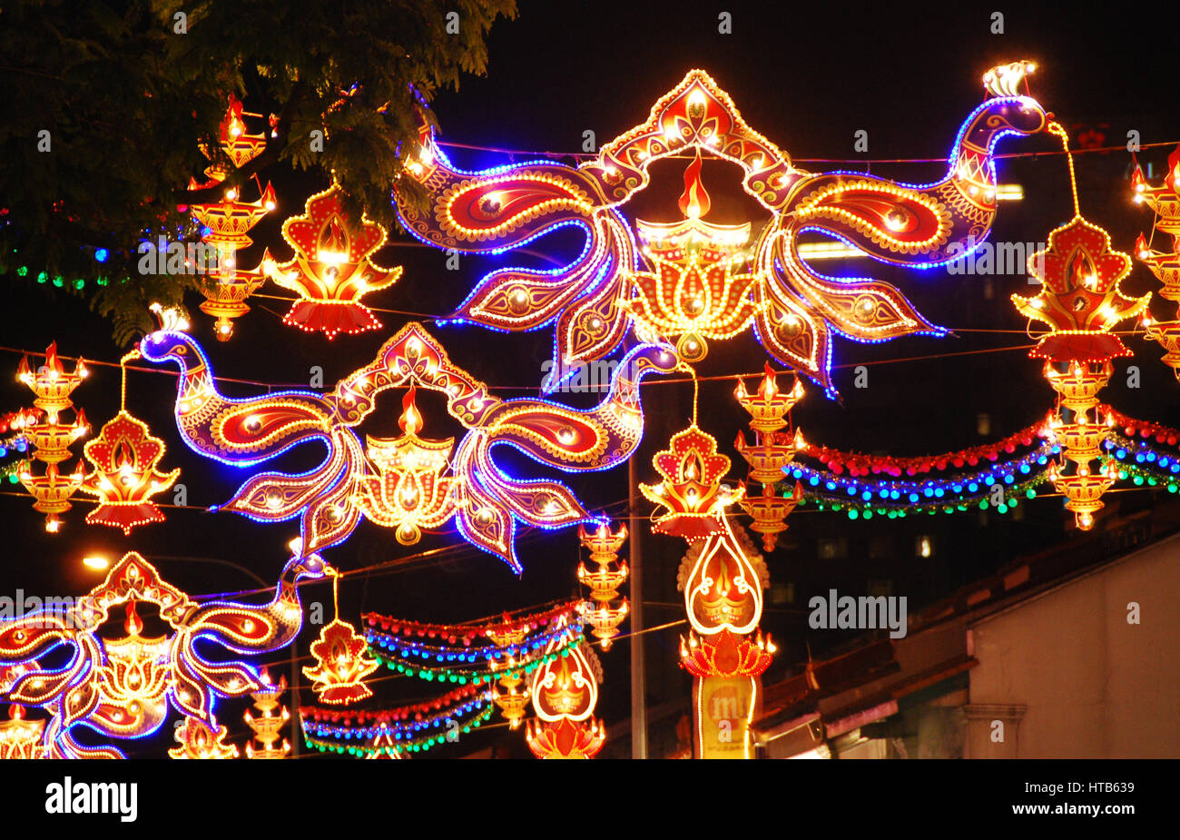 Singapur Little India - Lager Bild Beleuchtungseinrichtungen, Straßenlaterne, Indien, Asien, indischer Subkontinent Stockfoto