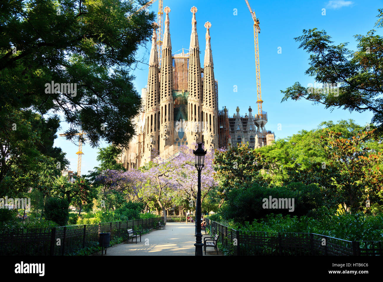 La Sagrada Familia im Umbau, Barcelona, Spanien Stockfoto