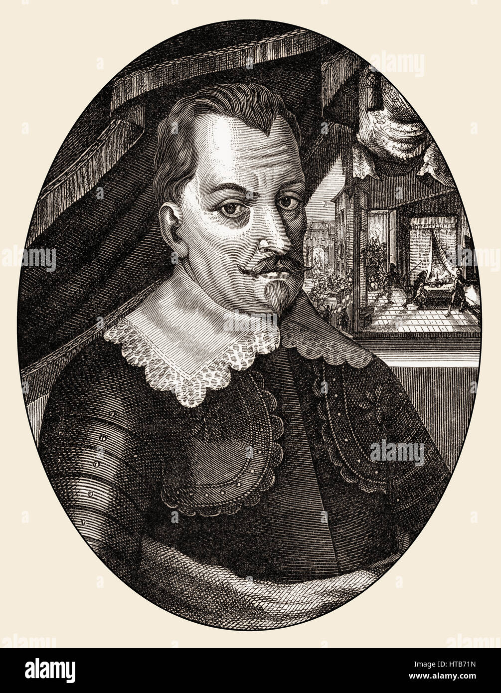 Wallenstein oder Albrecht Wenzel Eusebius von Waldstein, 1583-1634, Herzog von Friedland und Sagan, Kommandeur der kaiserlichen Truppen in der dreißig Jahren Stockfoto