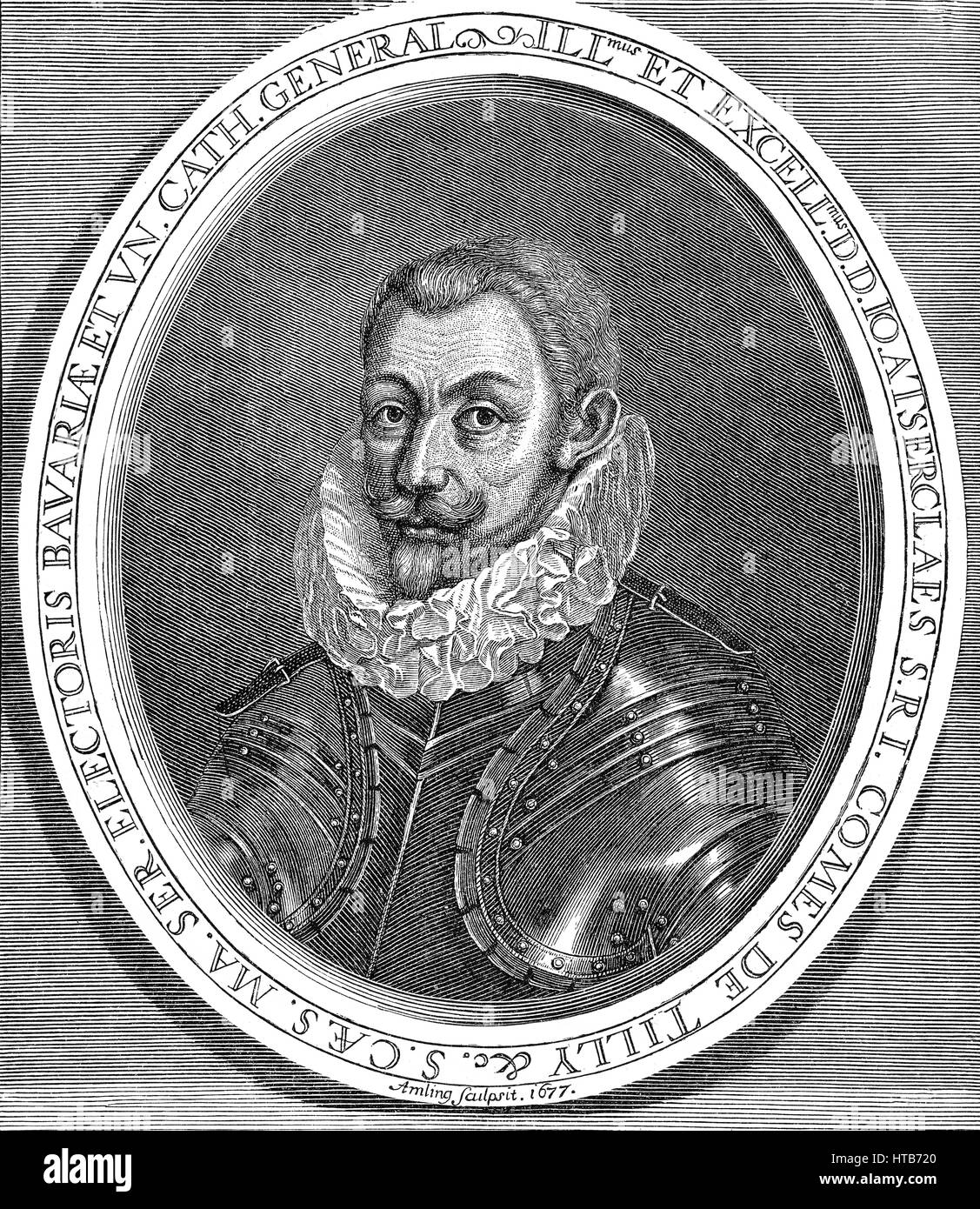 Johann t'Serclaes Graf von Tilly, 1559-1632, Befehlshaber der Armee und Kommandeur der katholischen Liga im Dreißigjährigen Krieg Stockfoto
