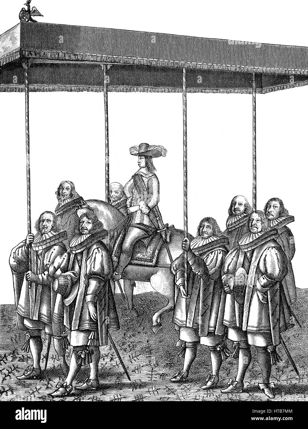 Empfangen von Kaiser Leopold ich unter einem Baldachin in Nürnberg, 1658 Stockfoto