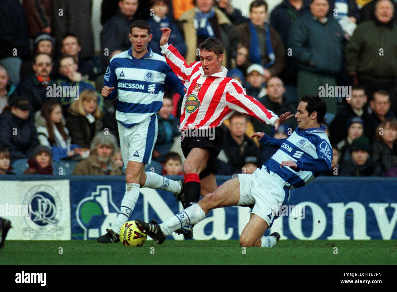 LEE CLARK & MATTHEW ROSE QPR V SUNDERLAND 11. Januar 1999 Stockfoto