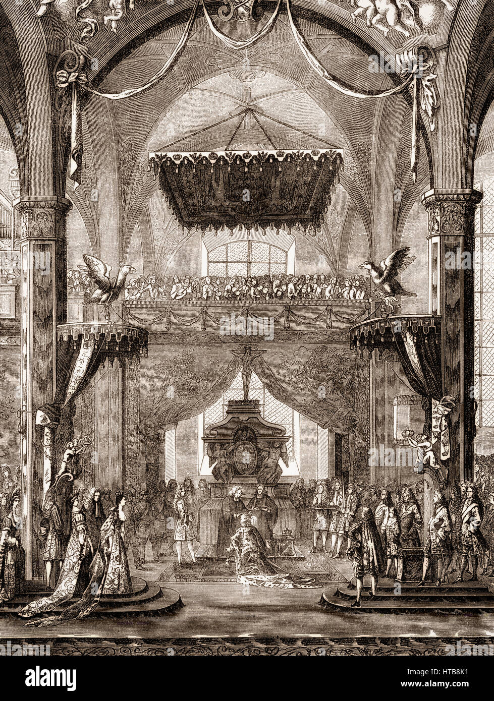 Die Krönung Friedrich i., 1657-1713, dem ersten König in Preußen, als Frederick III Kurfürst von Brandenburg, 18. Januar 1701, Königsberg Stockfoto