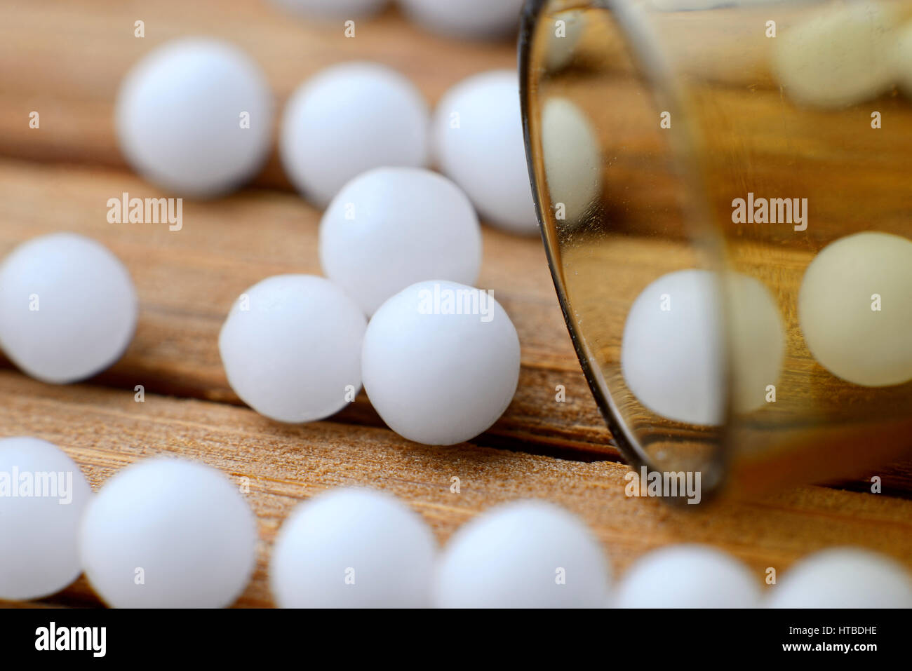Globuli, homöopathisches Mittel Stockfoto