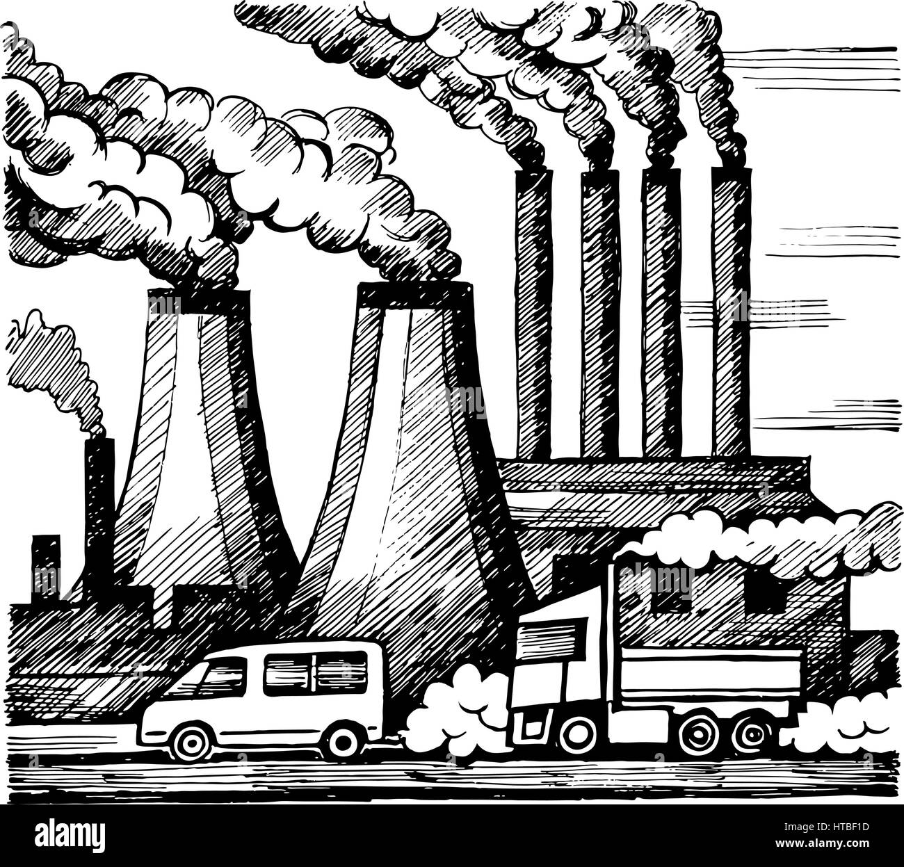 Ökologie Verschmutzung von Luft und Atmosphäre Stock Vektor