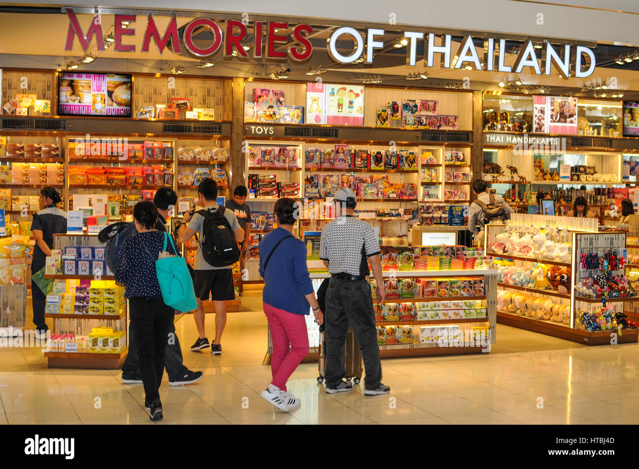 Duty free Shop am Suvarnabhumi Airport Bangkok Thailand Stockfotografie