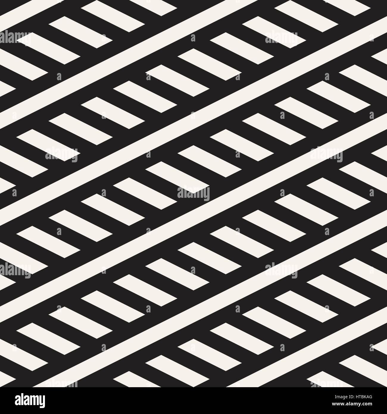 Interlacing parallele Streifen. Monochrome Musterdesign Vektor. Stock Vektor