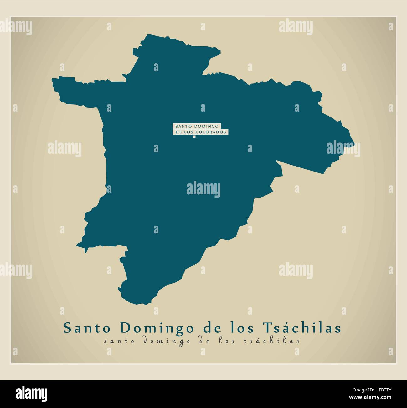 Moderne Karte - Santo Domingo de Los Tsachilas EC Abbildung silhouette Stock Vektor