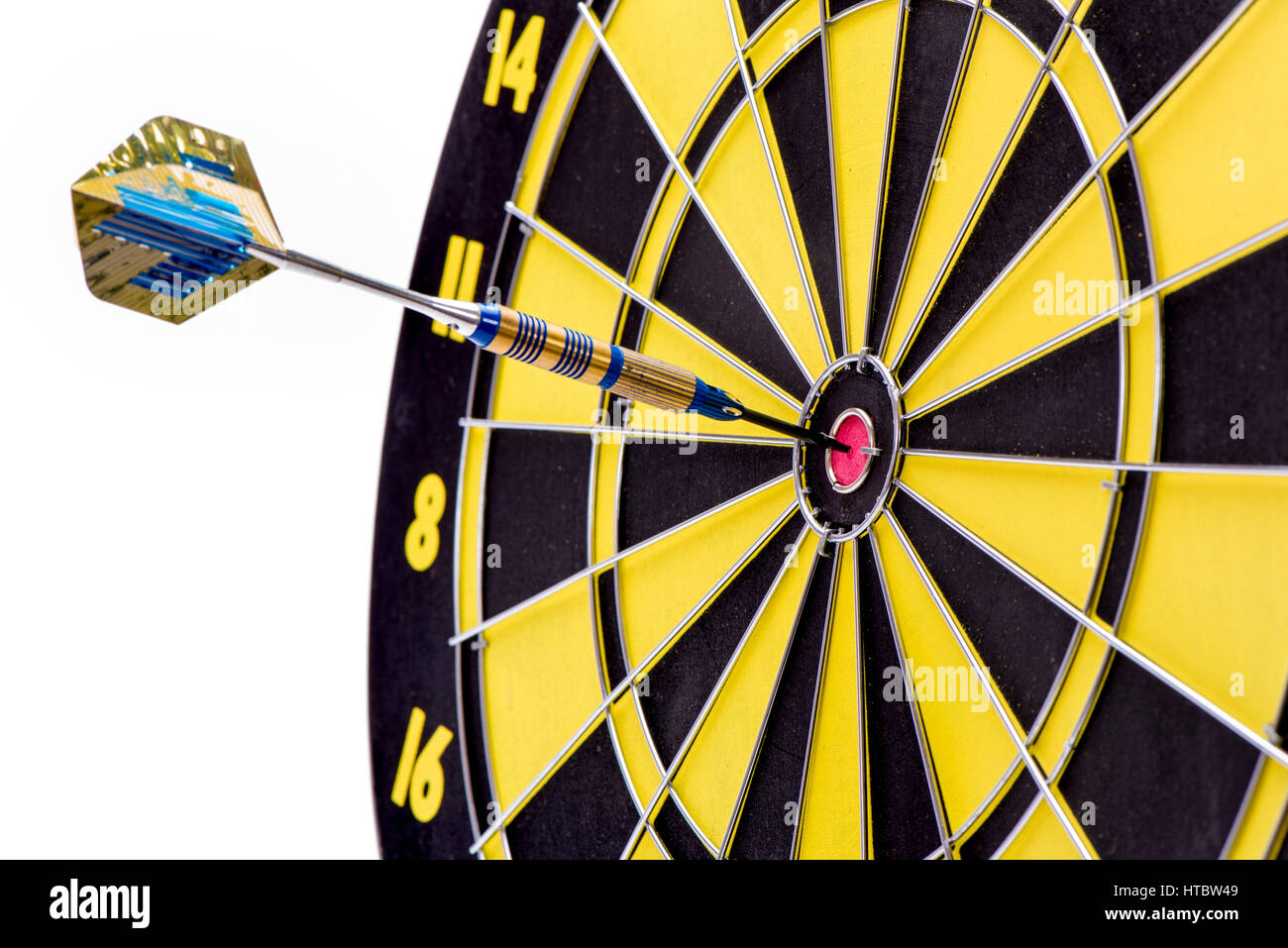 Pfeil-Hits Bullseye als Symbol für Erfolg Stockfoto