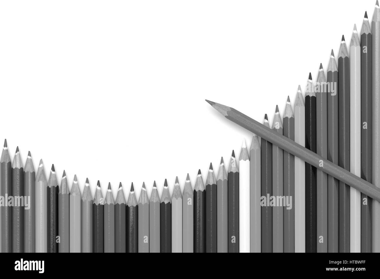 Bereich der gewerblichen Kontenplan Aktienmarkt machte mit Buntstiften Stockfoto