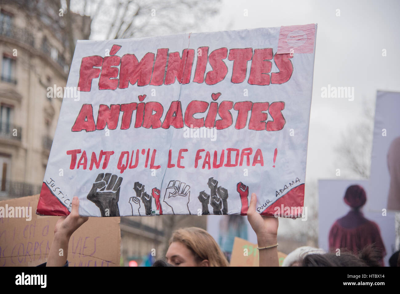 8. März 2017, Rechte eines internationalen Frauen Tag in Paris Stockfoto