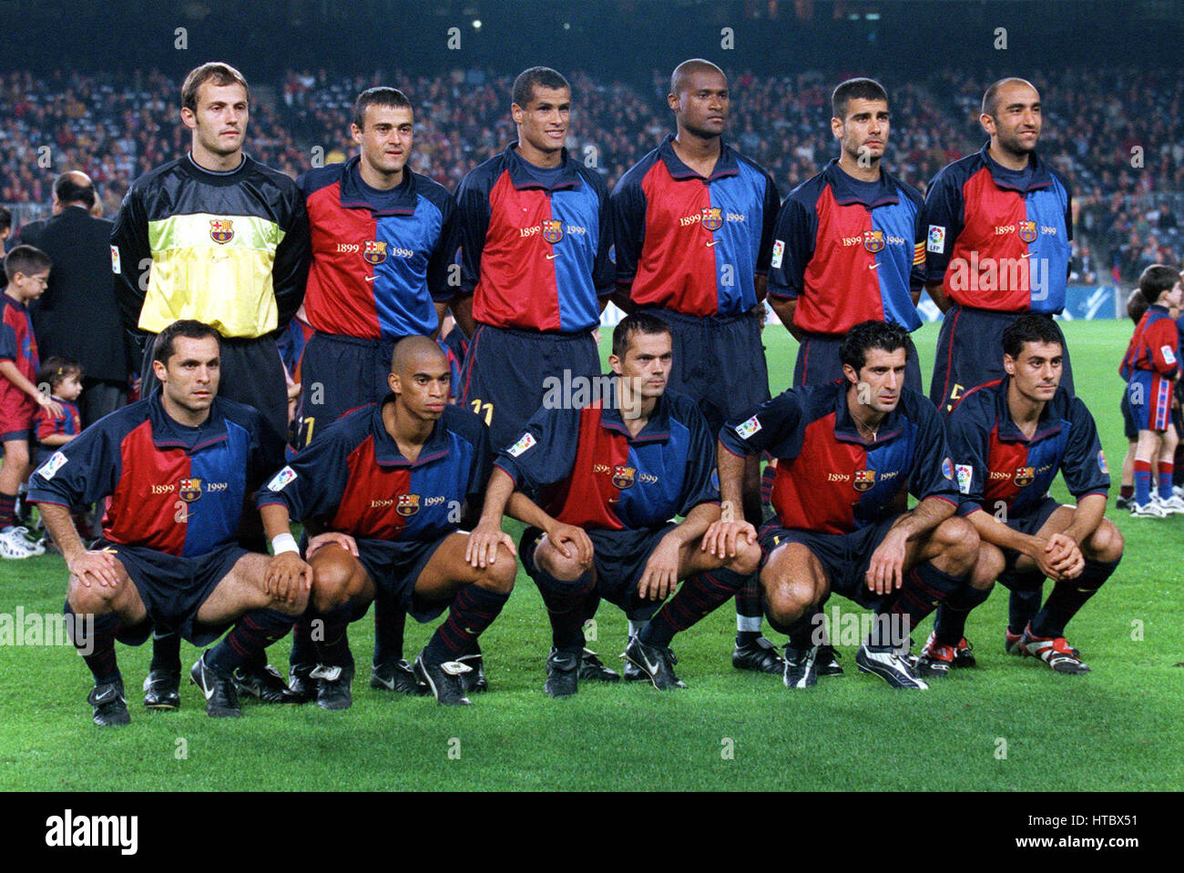FC BARCELONA TEAM Gruppe 7. November 1999 Stockfotografie - Alamy