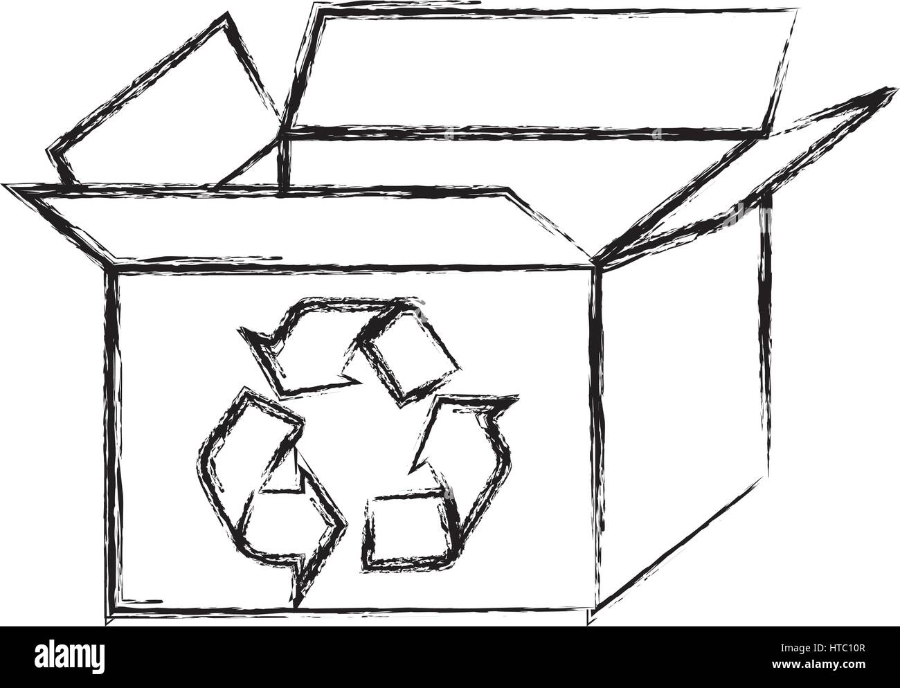 verschwommene Silhouette Karton mit recycling-symbol Stock-Vektorgrafik -  Alamy