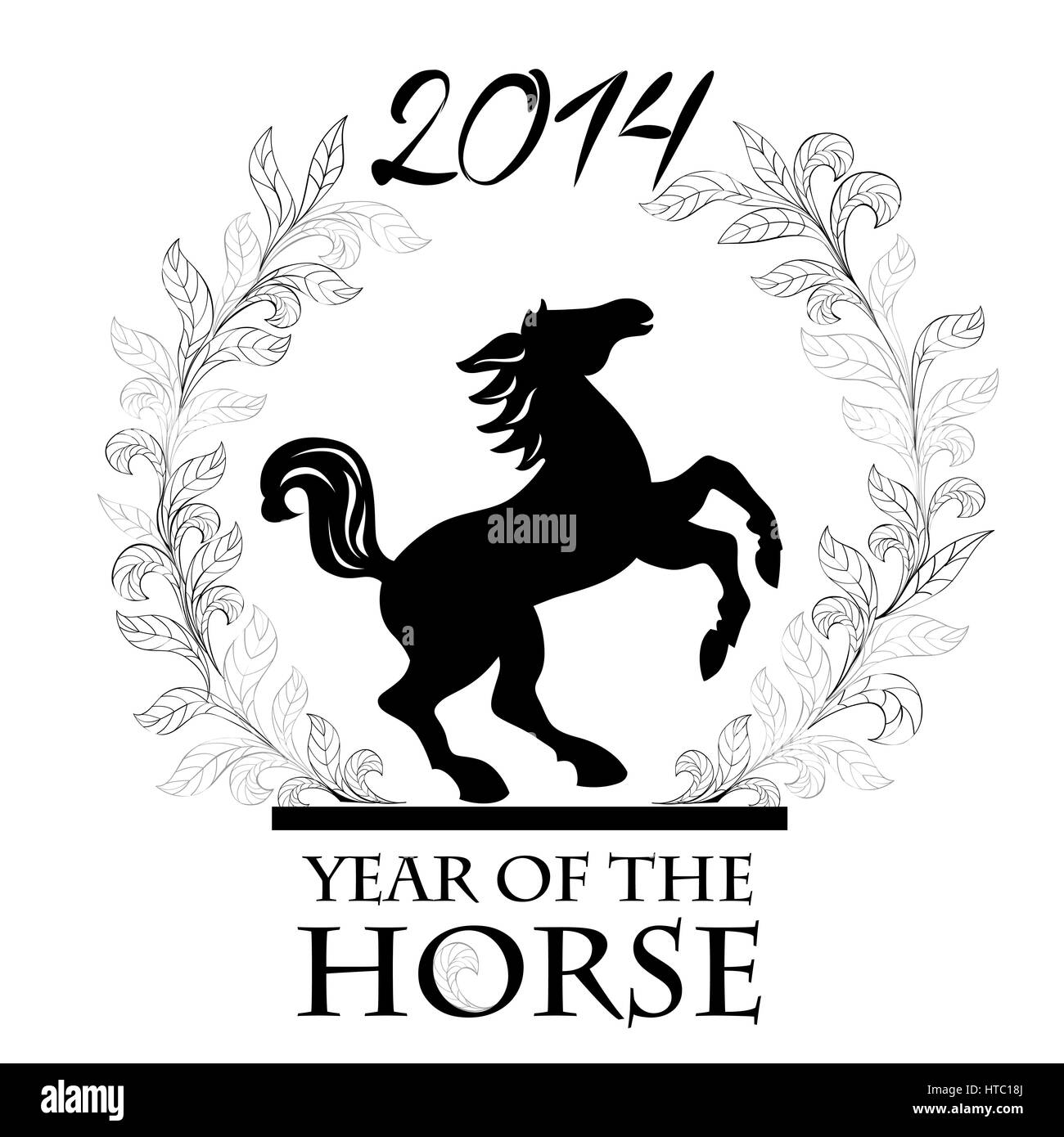 Pferdekopf malen. Wild Animal unterzeichnen. Stock Vektor