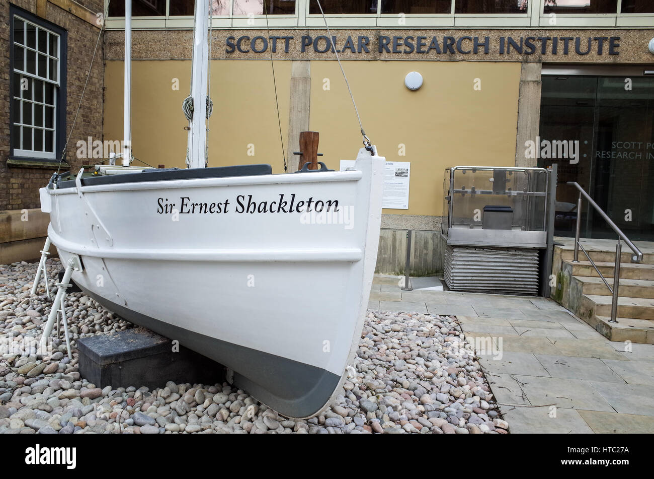 Eintritt in das Scott Polar Research Institute in Cambridge. Teil der University of Cambridge enthält es ein Polar Exploration Museum. Stockfoto