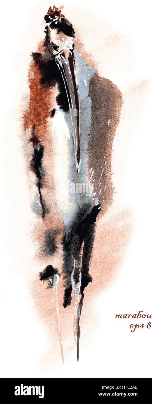 Marabu Aquarell, original-Kunstwerken. Stock Vektor