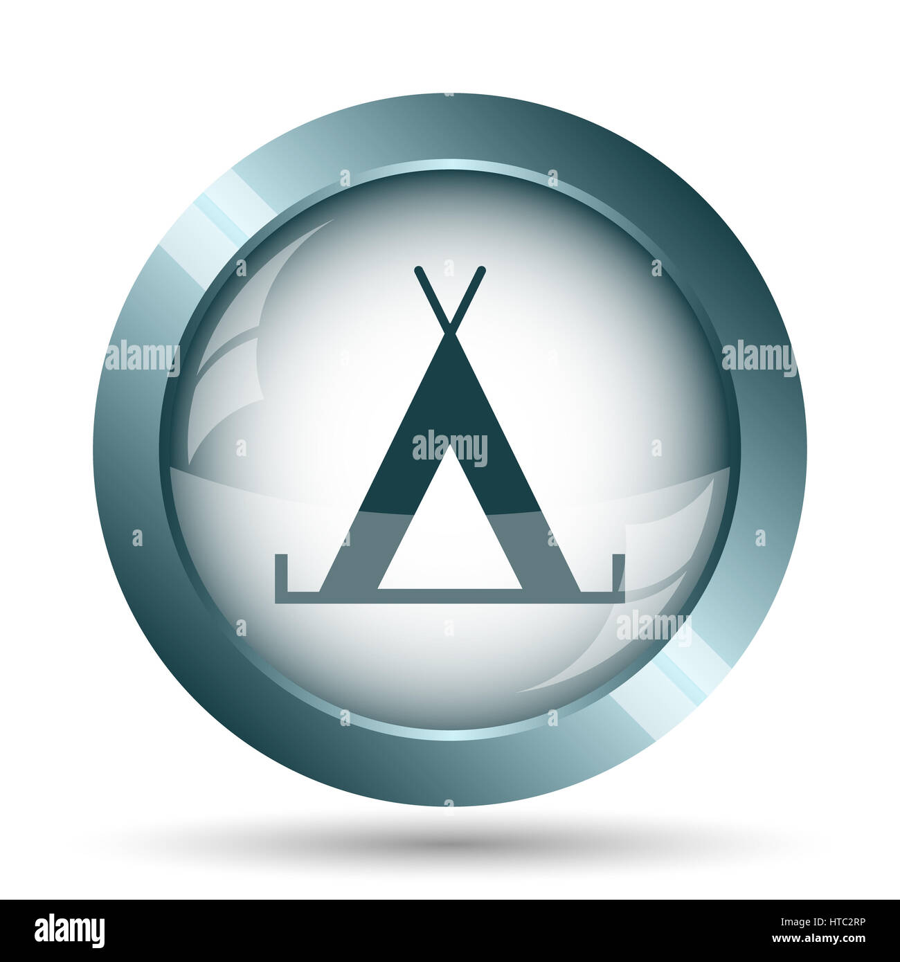 Zelt-Symbol. Internet-Button auf weißem Hintergrund. Stockfoto