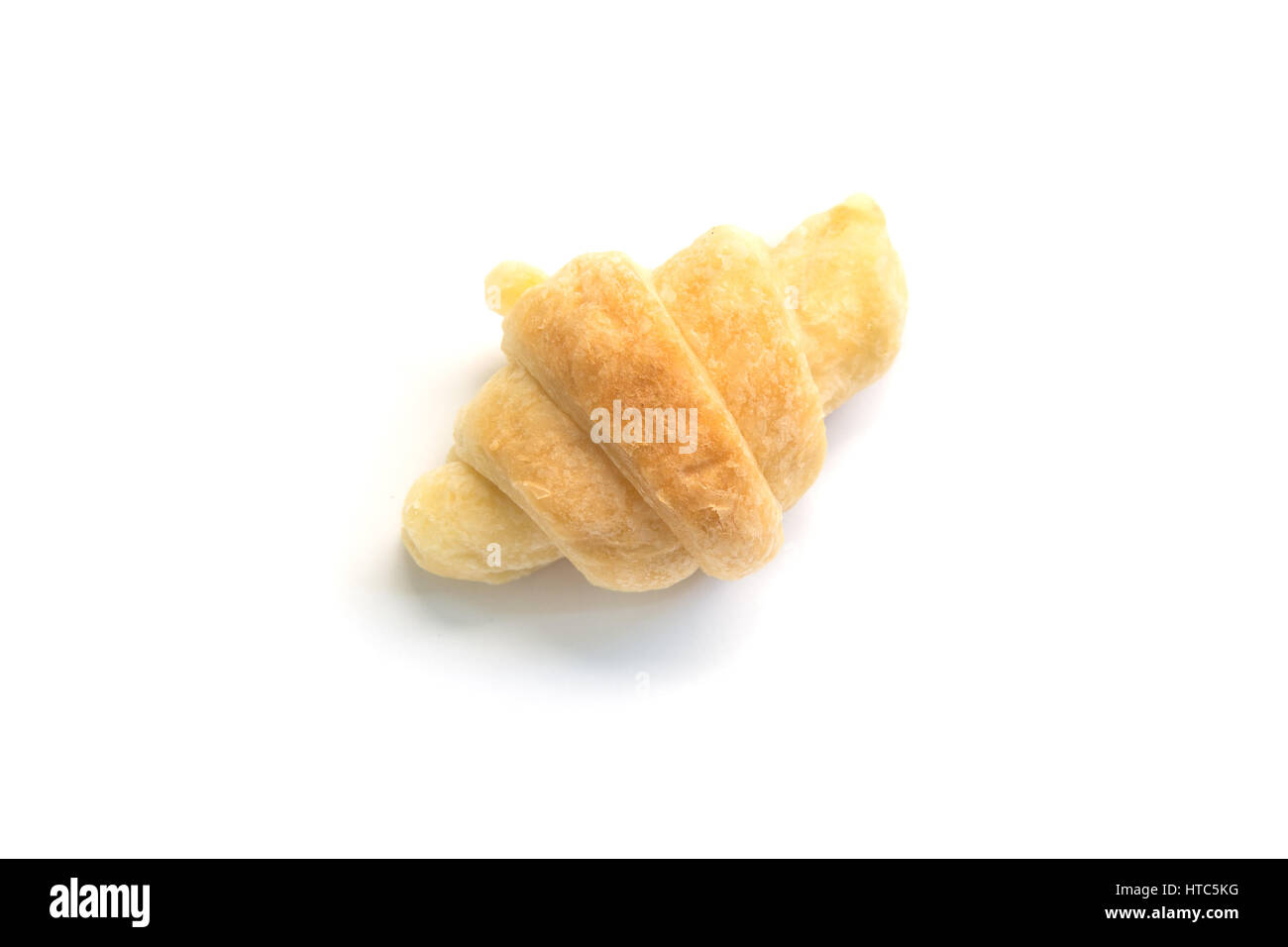 Mini Croissant isoliert auf weißem Hintergrund. Stockfoto